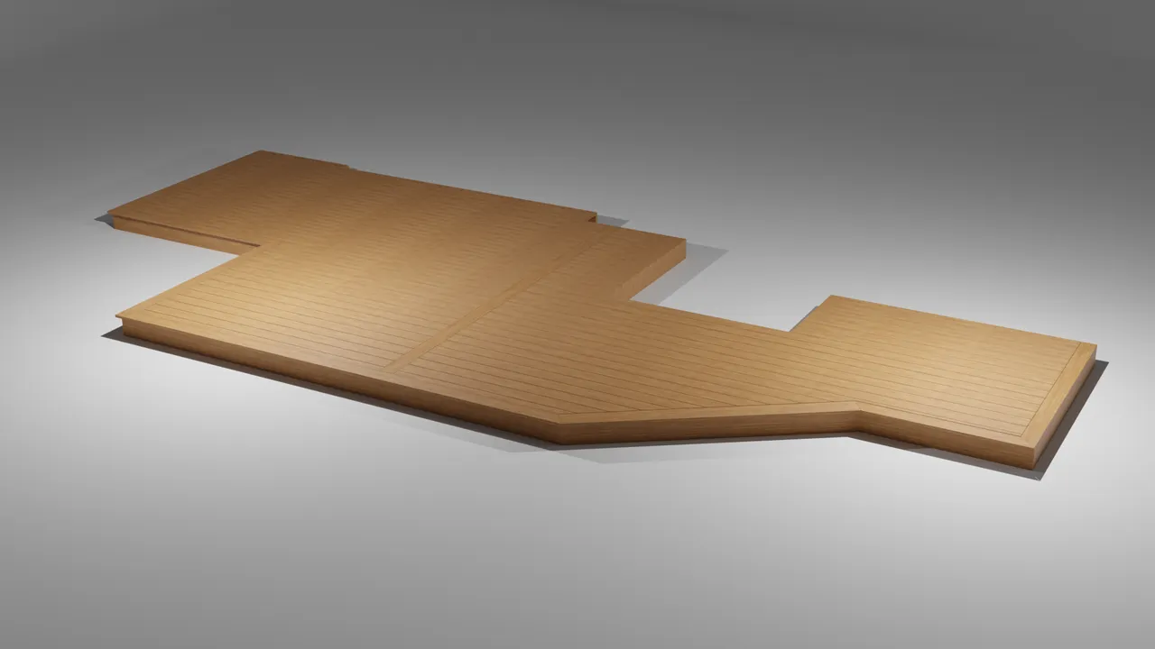 3D rendering of the planned deck shape