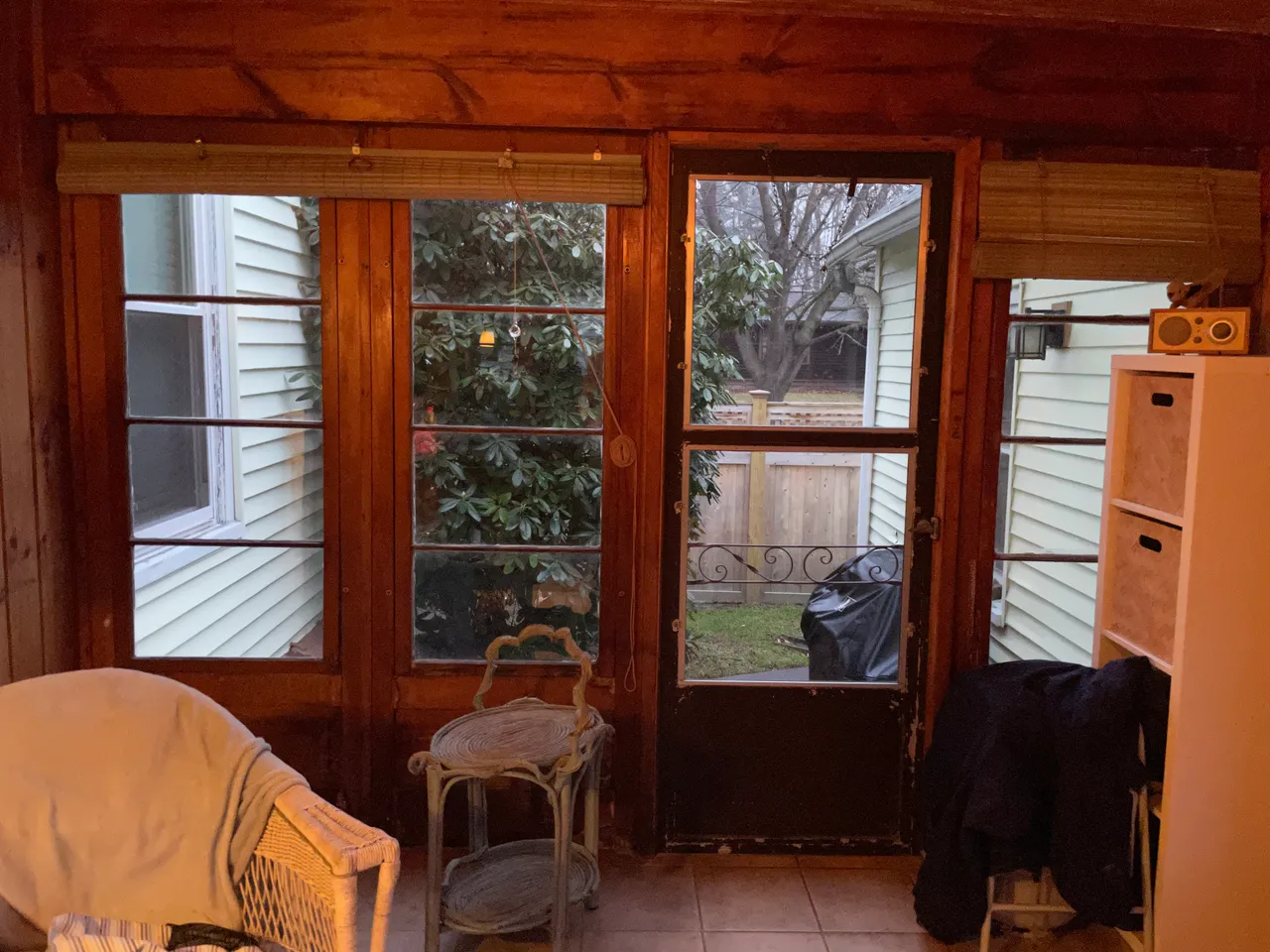 Back wall of the porch before renovation